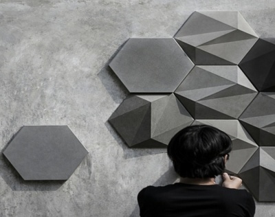 betónové nástenné 3D panely pôsobia ako protihluková bariéra